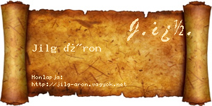 Jilg Áron névjegykártya